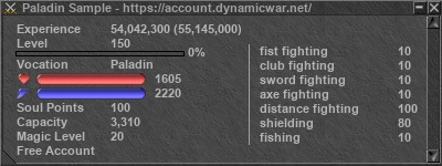 Signature for player Paladin Sample